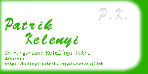 patrik kelenyi business card